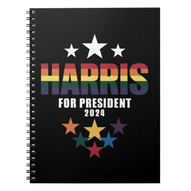 Carnet Kamala Harris Rainbow Gay pride élection LGBT 2024 (Devant)