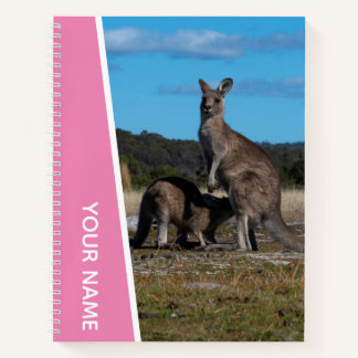 Carnet Kangaroo mère et bébé en Australie, rose