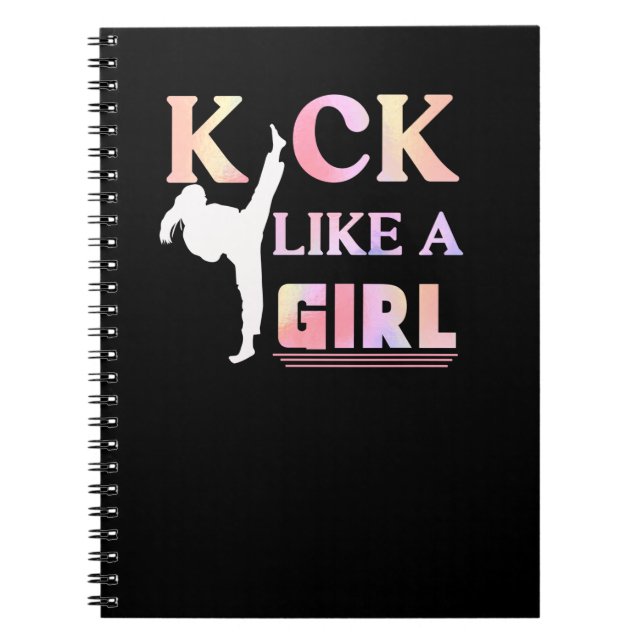 Carnet Karate Taekwondo Jiu Jitsu Girl Fighting Fun (Devant)