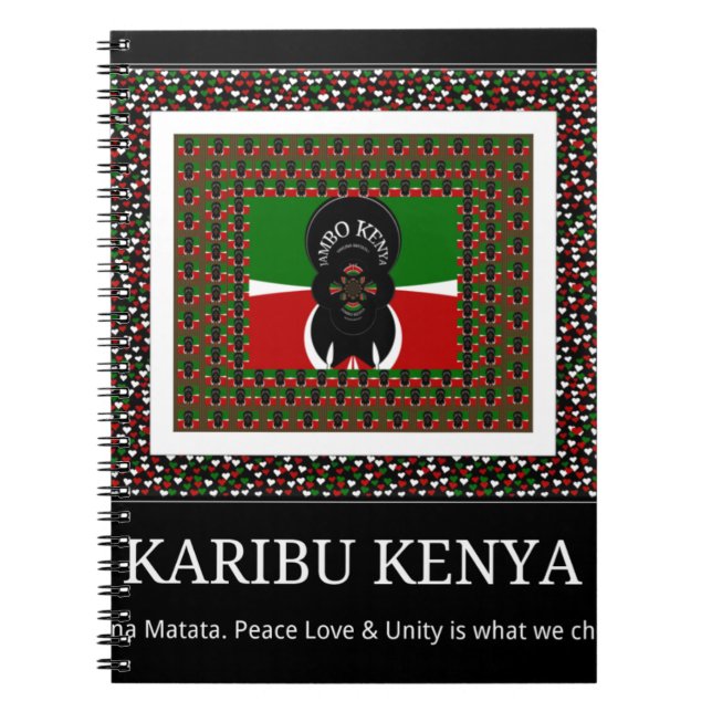 Carnet Karibu Kenya : Les couleurs vives du drapeau natio (Devant)