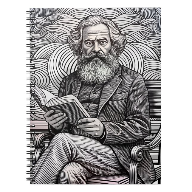 Carnet Karl Marx Citation Design - Soyez le changement ! (Devant)
