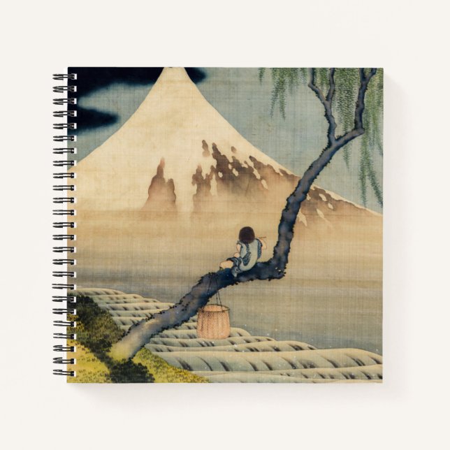 Carnet Katsushika Hokusai - Garçon regardant le Mont Fuji (Devant)