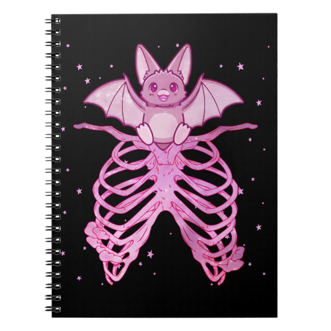 Carnet Kawaii Anime Animal Pastel Goth Bat (Devant)