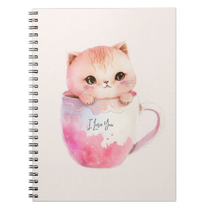 Carnet Kawaii Chat Chibi Rose Blushing