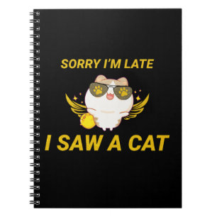 Carnet Kawaii Chat drôle Désolé, je suis en retard, j'a