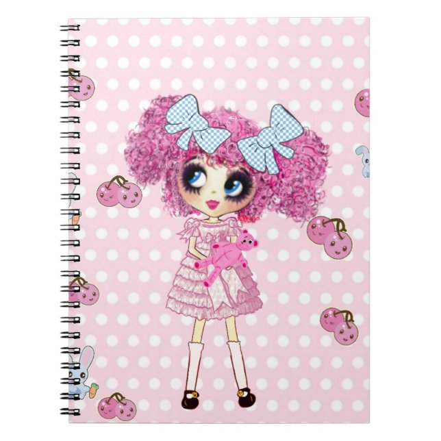 Carnet Kawaii Girl PinkyP mignonne girly (Devant)