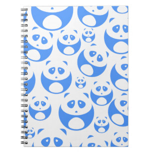 Carnet Kawaii Panda bébé bleu et blanc modèle
