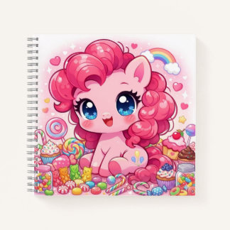 Carnet Kawaii Pink Pony Chibi Art – Sweet Candy & Cupcake