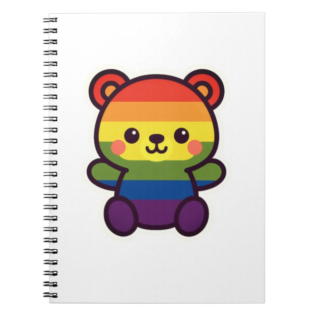 Carnet Kawaii Rainbow Teddy - Un joli jeu LGBTQ+ Pride (Devant)
