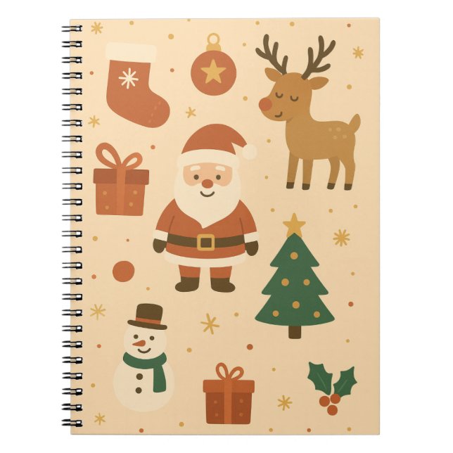 Carnet Kawaii Santa & Reindeer – Festive Christmas (Devant)