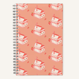 Carnet Kawaii Strawberry Milk Carton - Cute Aesthetic Art