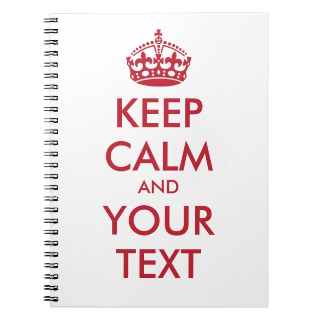 Carnet KEEP CALM and YOUR TEXT (Devant)