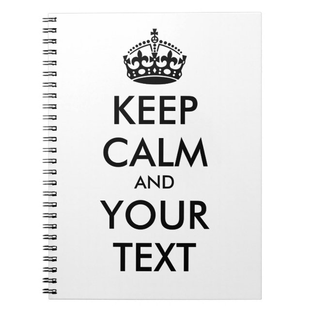 Carnet KEEP CALM and YOUR TEXT (Devant)