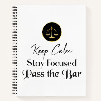 Carnet Keep calm. Restez Concentrés. Passez L'Examen Bar.