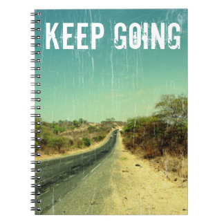 Carnet "Keep going" vintage photo of a road
