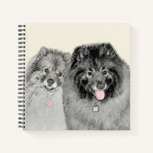 Carnet Keeshond Maman et Son Peinture - Art Chien origina
