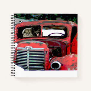 Carnet Keeshond Noël Vieux Camion Peinture Chien Art