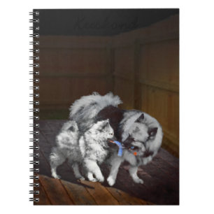 Carnet Keeshond Playtime Painting - Cute Original Dog Art
