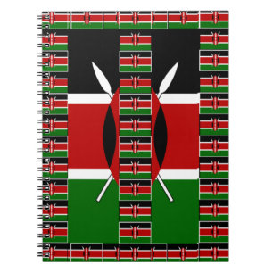 Carnet Kenya noir rouge vert couleurs drapeau national