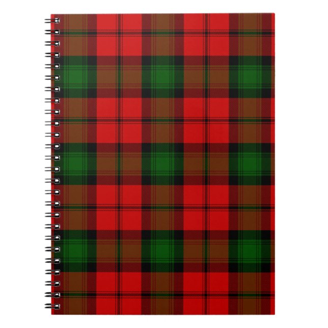 Carnet Kerr tartan rouge vert plaid (Devant)