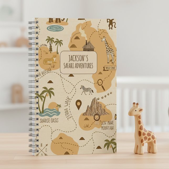 Carnet Kid's Personalized Safari Map ID1269 (Créateur téléchargé)