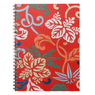 Carnet Kimono japonais hawaïen rouge