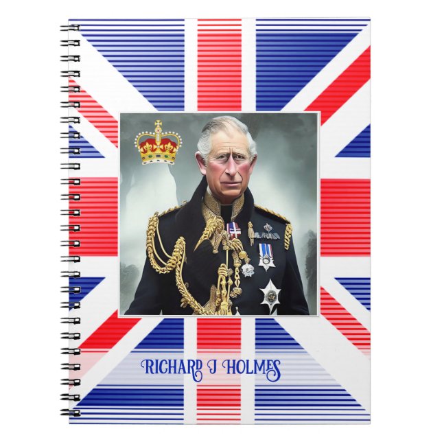 Carnet King Charles III personnalisé (Devant)