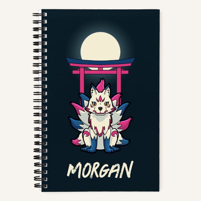 Carnet Kitsune à neuf queues - Renard japonais personnali (Recto)