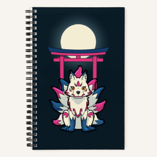Carnet Kitsune à neuf queues - Renard japonais Yokai