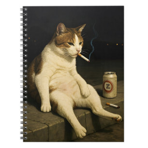 Carnet Kitten Cigarette Mème Drôle de Chat qui Fume Génér