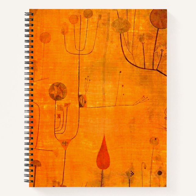 Carnet Klee - Fruits sur le rouge, art abstrait, (Devant)