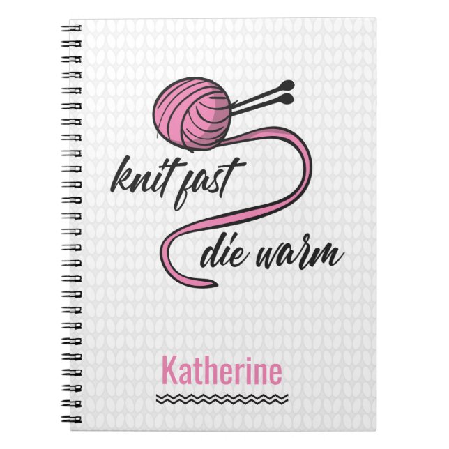 Carnet Knit Rose Rapide, Mourir Chaud (Devant)