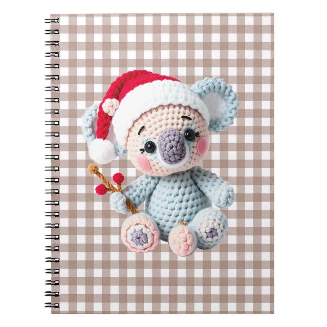 Carnet Koala Christmas clip art, faux yarn koala,  (Devant)