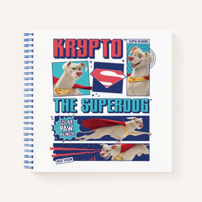 Carnet Krypto Les Panneaux De Bande Dessinée Super-Chien (Devant)