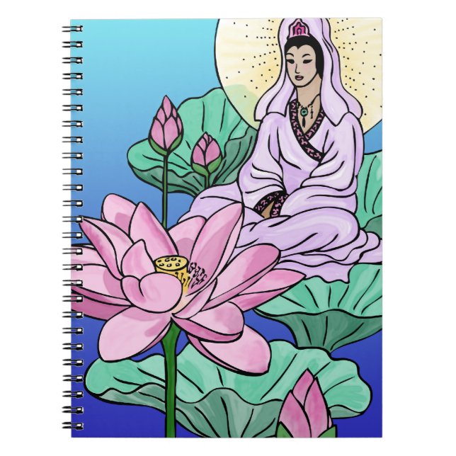 Carnet Kuan Yin sur un Lotus (Devant)