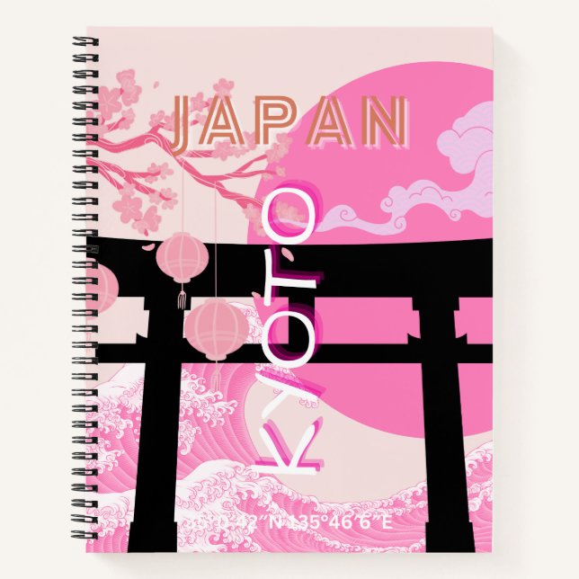 Carnet Kyoto Japon rose Voyages (Devant)