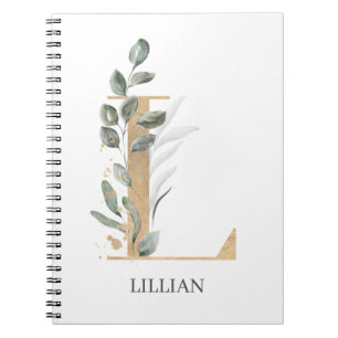 Carnet L Monogramme Floral Ordinateur portable personnali