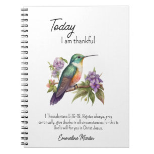 Carnet La Bible de la Gratitude chrétienne Verse Colibri