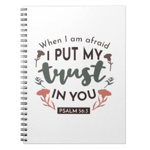 Carnet La Bible Florale Verse Art 'Je mets ma confiance e