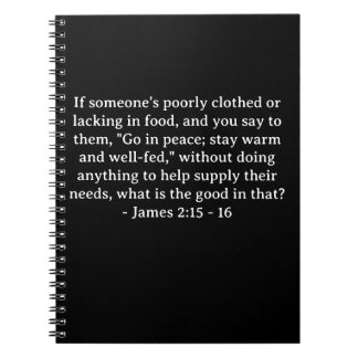Carnet La Bible Verse James 2:15 - 16