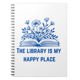 Carnet La bibliothèque est mon endroit heureux - Inspirat