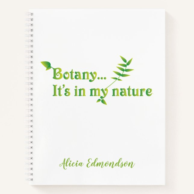 Carnet La botanique c'est dans ma nature amusant (Devant)