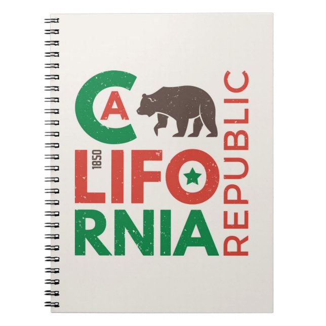 Carnet La Californie avec le logo d'ours gris (Devant)