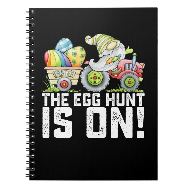 Carnet La Chasse Aux Oeufs Est Sur Gnome Drôle Pâques (Devant)