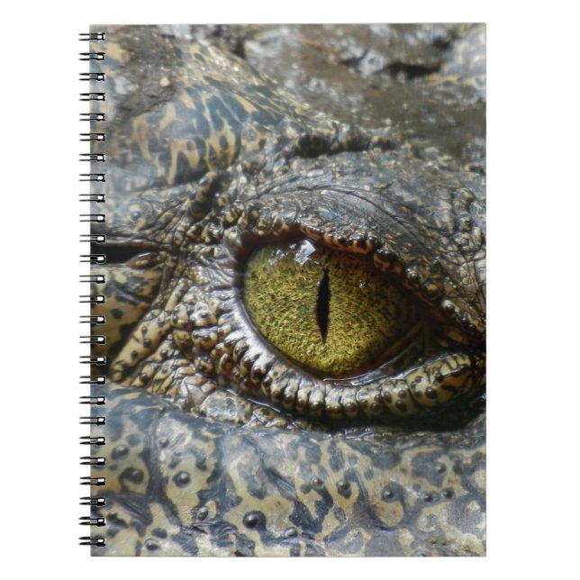 Carnet la coutume animale de visage d'oeil de crocodile (Devant)
