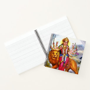 Carnet La déesse Durga avec la peinture de lion
