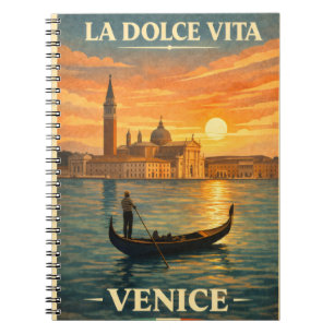 Carnet La Dolce Vita - Affiche de voyage vintage Venise