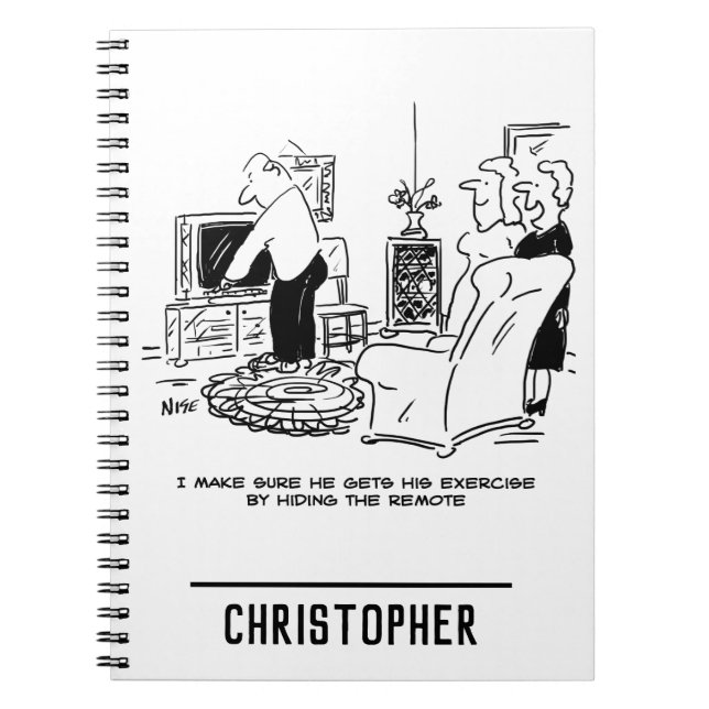 Carnet La femme masque la télécommande de la télévision (Devant)