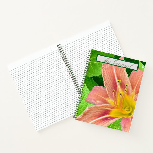 Carnet La fleur inspirée avec carnet/journal feuille. (Intérieur)