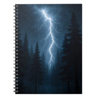 Carnet La foudre frappe une forêt la nuit